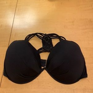 Victorias Secret Pink black halter top bikini 36DD